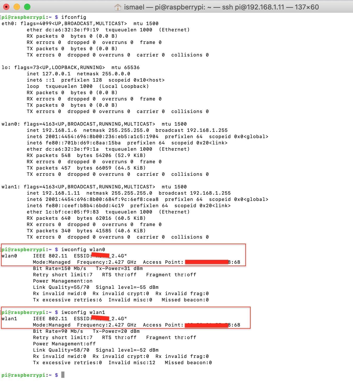 Two Wireless Interfaces Connected to WIFI Router